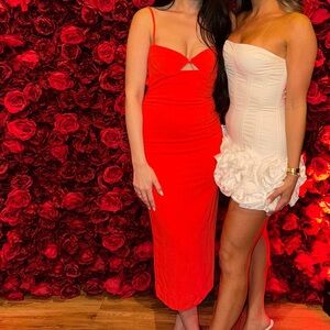 Elegant Red Midi Dress